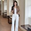 Quần Jean Trắng Suông Loe Nhẹ - Hình ảnh 2