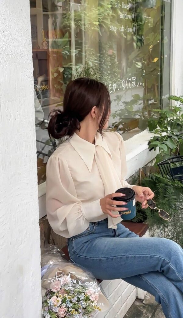 Áo Sơ Mi Tơ Cột Nơ