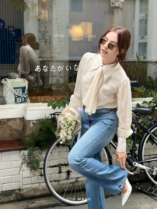 Áo Sơ Mi Tơ Cột Nơ