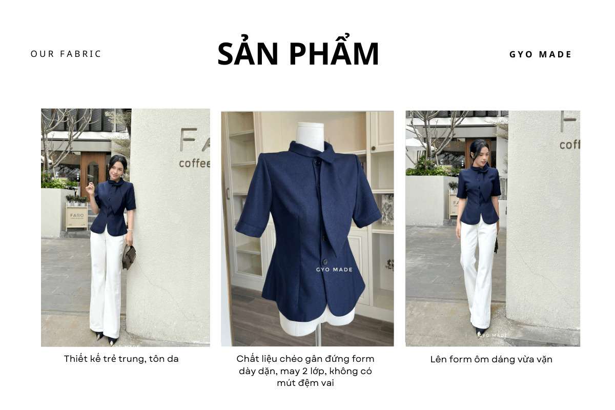 Áo Sơ Mi Kiểu Nữ Cổ Lá Thanh Lịch Cao Cấp