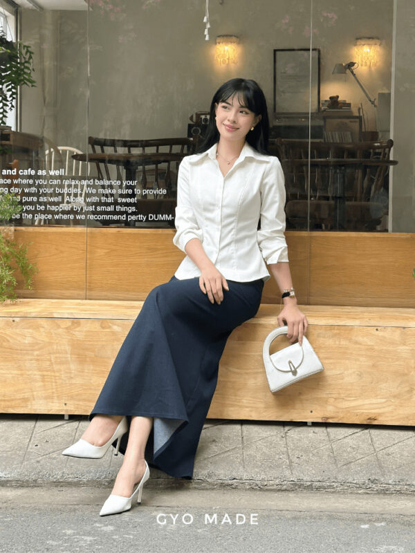Áo Sơ Mi Nữ Dáng Ôm Kaki Gold Cao Cấp