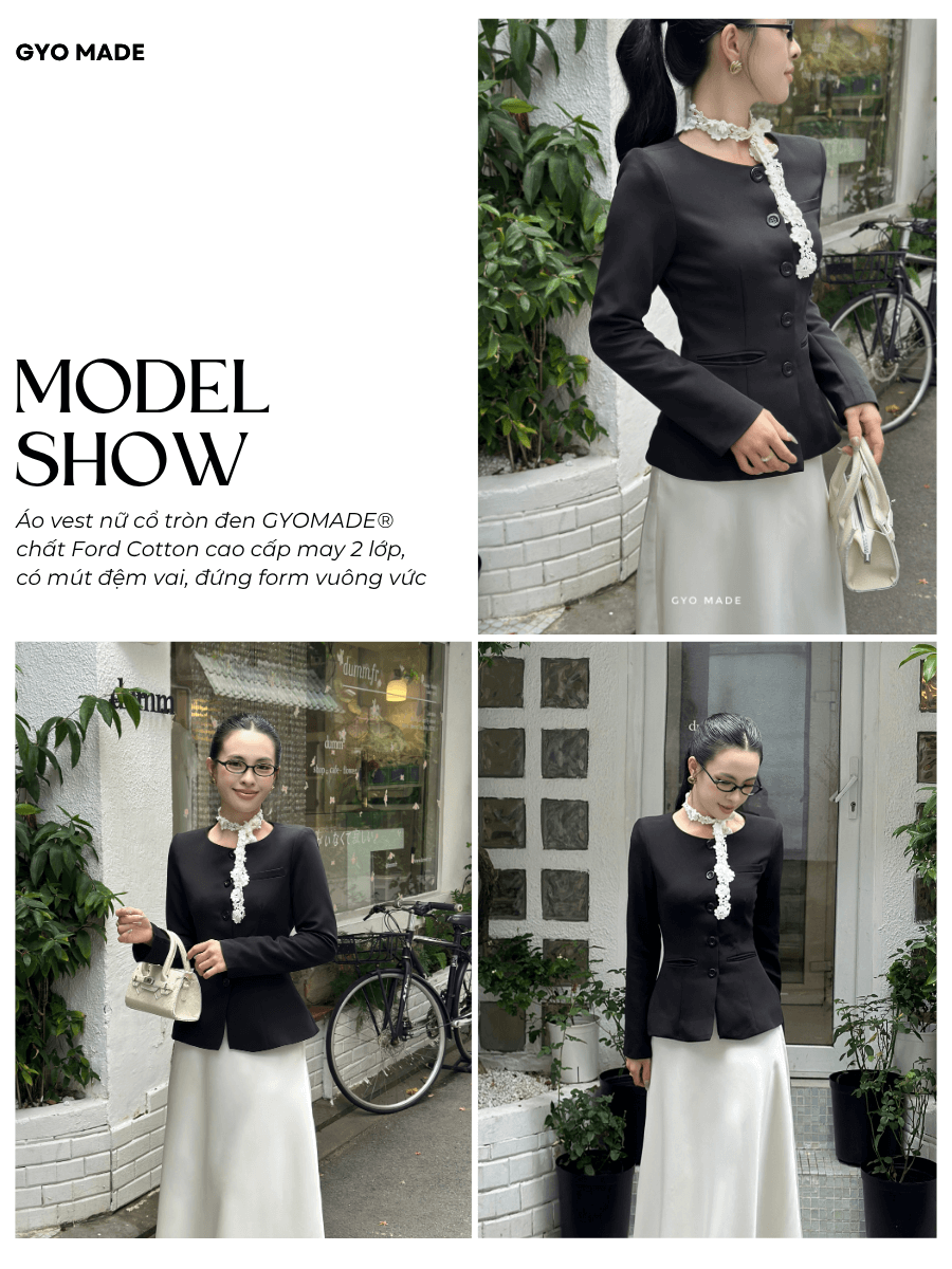 Áo vest cổ tròn GA080 MODEL