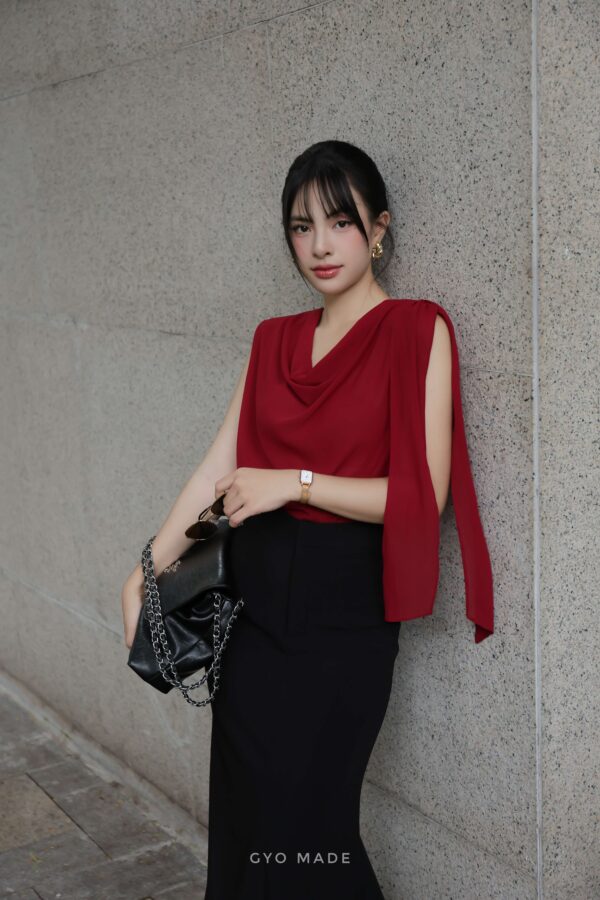 Áo voan độn vai Chiffon cao cấp