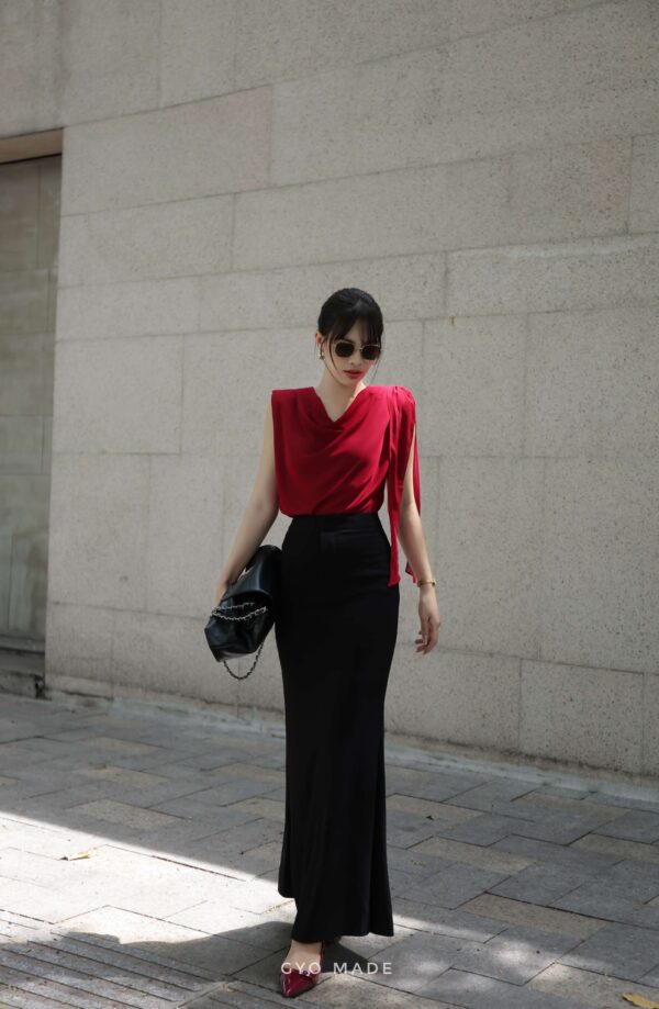 Áo voan độn vai Chiffon cao cấp 1