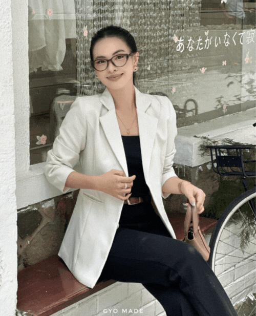 Blazer bố tuyết kem GA079