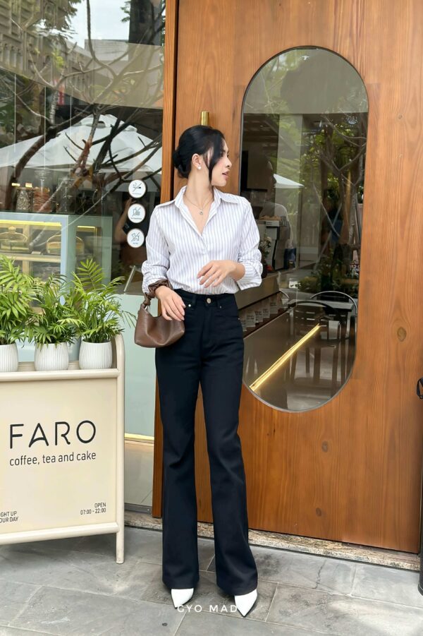 Quần Jean Nữ Đen Đứng Form Tôn Dáng