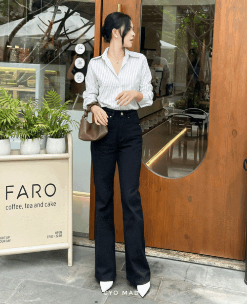 Quần Jean Nữ Đen Đứng Form Tôn Dáng