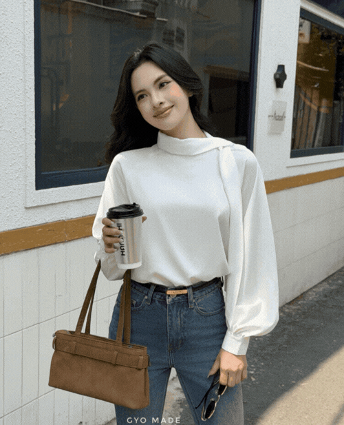 Sơ mi silk dây cổ GA108