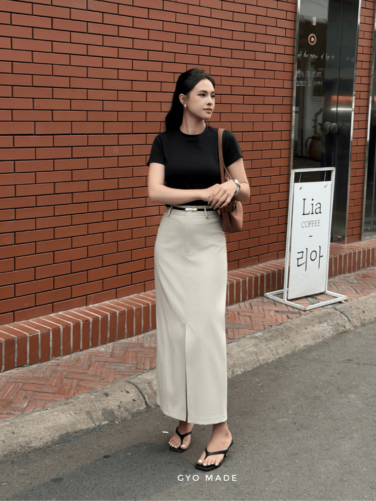 Chân Váy Xẻ Giữa Dáng Dài - Hình ảnh 4