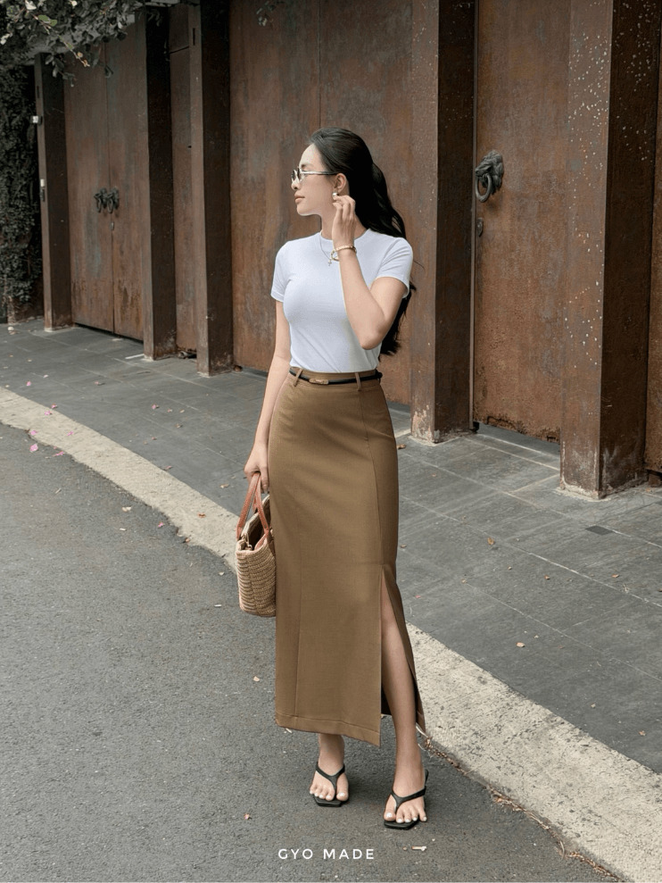 Chân váy xẻ tà GV042