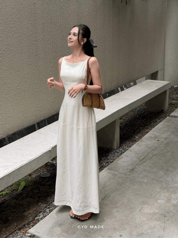 Đầm 2 Dây Dáng Dài Linen - Hình ảnh 3