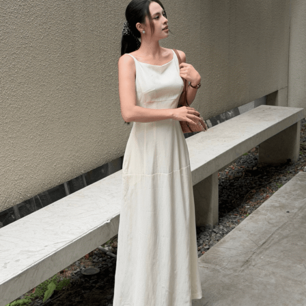 Đầm 2 Dây Dáng Dài Linen