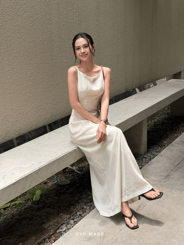 Đầm 2 Dây Dáng Dài Linen - Hình ảnh 4