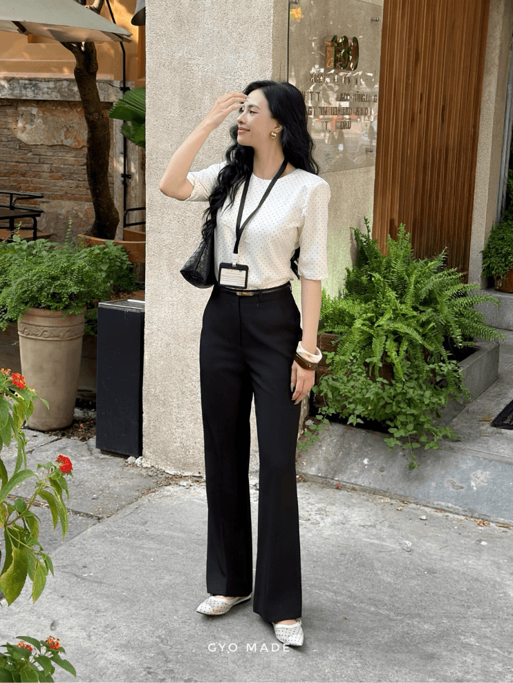 Quần Ống Loe Nữ Cạp Cao Dài 97cm - Hình ảnh 4