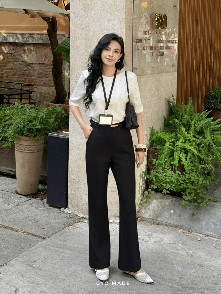 Quần Ống Loe Nữ Cạp Cao Dài 97cm - Hình ảnh 3