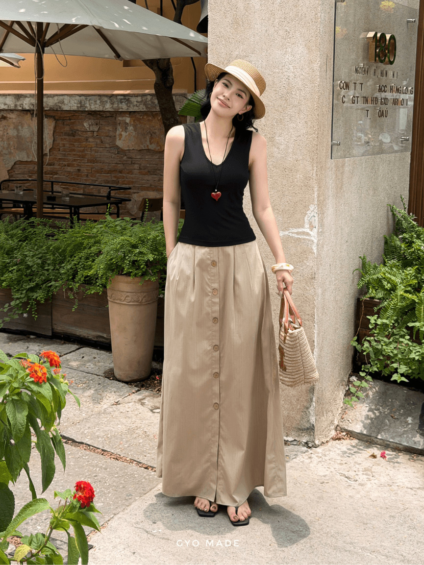 Chân Váy Xòe Dáng Dài Linen Breeze - Hình ảnh 3