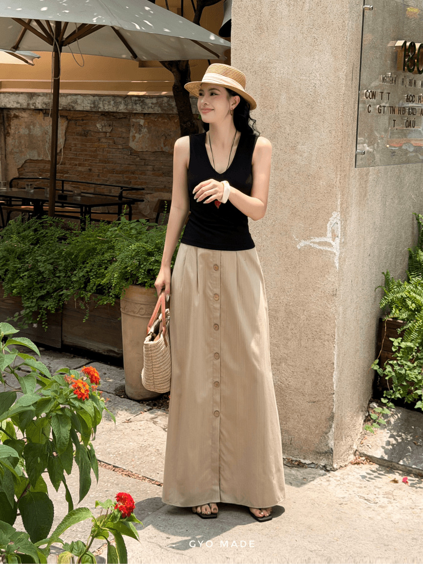 Chân Váy Xòe Dáng Dài Linen Breeze - Hình ảnh 2